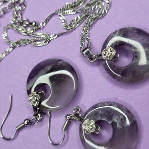 Polished Purple Stone Set